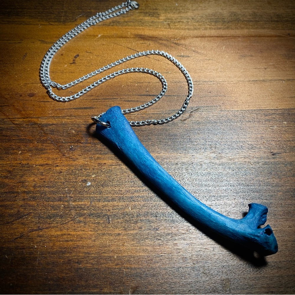 Dyed Deer Rib Bone Chain Necklace